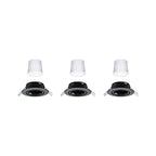 Paulmann 92465 LED Einbauleuchte Base Smart Home Zigbee Basisset schwenkbar rund 230V 3x4,9W 3x430lm dimmbar 90mm Schwarz matt Metall 3000K