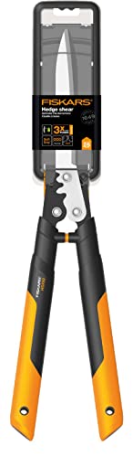 Fiskars PowerGear X Getriebe-Heckenschere, Antihaftbeschichtet, Hochwertige Stahl-Klingen, Länge: 63 cm, Schwarz/Orange, HSX92, 1023631
