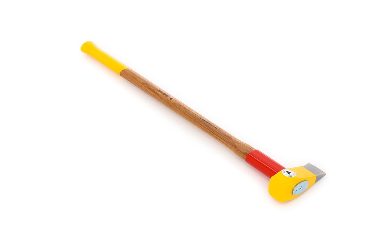 OCHSENKOPF Profi-Spalthammer Big Ox, Mit Rotband-Plus Stielbefestigung, Langlebiger Stiel aus Hickoryholz, Gelb, 4,2 kg