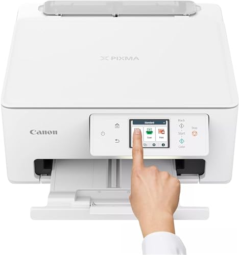 Canon PIXMA TS7650i Multifunktionsdrucker 3in1 (Tintenstrahl,Drucken, Kopieren, Scannen, A4, 6,7 cm Touch LCD, WLAN, Duplexdruck, 2 Papierzuführungen, kompatibel mit Pixma Print Plan ABO) Weiß