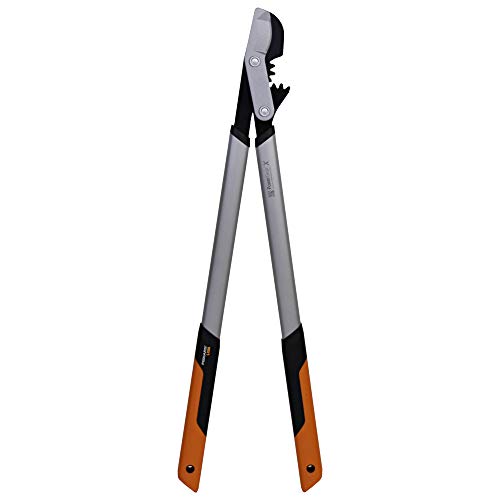 Fiskars PowerGear X Bypass-Getriebeastschere für frisches Holz, Antihaftbeschichtet, Gehärteter Präzisionsstahl, Länge: 80 cm, Schwarz/Orange, LX98-L, 1020188