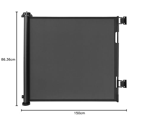 Treppenschutzgitter Türschutzgitter Ausziehbar 0-150 cm,Baby Absperrgitter Schutzgitter Treppe für Kinder,Katzen und Hunde,Geeignet für Innen Außenbereich (Schwarz-150CM)