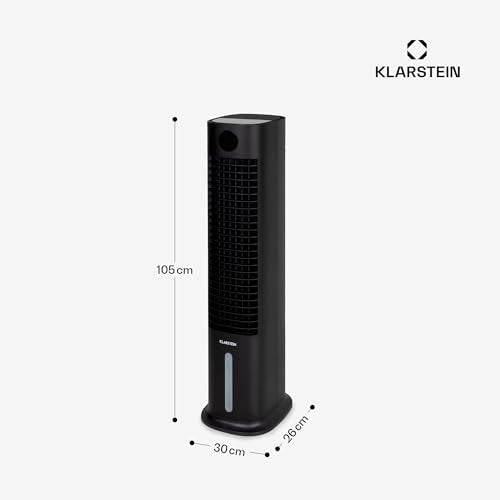 Klarstein Luftkühler mit Wasserkühlung, 5-in-1 Verdunstungskühler, Luftbefeuchter, Ventilator & Luftreiniger, Mobile Klimageräte Luftkühler mit App-Steuerung, 80W Air Cooler, 462m³/h Luftstrom, Weiß
