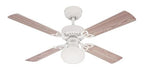 Westinghouse Vegas 7218540 Deckenventilator mit Beleuchtung, A++ to E, Metall, 60 W, E27, weiß, 105 x 105 x 44.2 cm