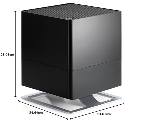 Stadler Form Luftbefeuchter Oskar mit Hygrostat / für Räume bis 50 m² / energiesparend / leise / dimmbare LEDs / Nachtmodus / für Duftstoffe geeignet / Auszeichnung ÖKO TEST 11-2018 / Farbe schwarz