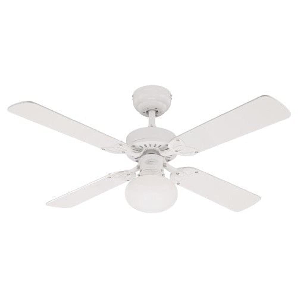 Westinghouse Vegas 7218540 Deckenventilator mit Beleuchtung, A++ to E, Metall, 60 W, E27, weiß, 105 x 105 x 44.2 cm