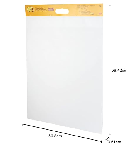 Post-it Super Sticky selbsthaftendes Meeting Chart/Flipchart für Wand-Montage 566, Weiß, 58.4 cm x 50.8 cm, 20 Blatt/Block, 2 Blöcke/Packung, 100% PEFC, SGSCH-PEFC-COC-110078
