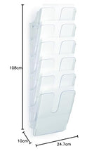 Durable Prospekthalter Wand (Flexiplus 6 Zeitschriftenhalter A4 Hochformat, Ablagefächer Wand) 1 Set, transparent, 1700008401