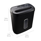 Amazon Basics Querschnitt Aktenvernichter für bis zu 8 Blättern, Papier und Kreditkarten, Aktenvernichter, bis zu 8 Blätter (neues Modell, schwarz)