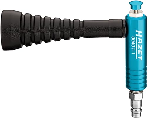 HAZET Turbo Druckluftpistole 9040T-1, Verwirbelungsdüse erzeugt starken Luftimpuls, 6 Bar Betriebsdruck mit ergonomischem Handgriff, für ein schnelles Entfernen von Staub, Spänen usw.