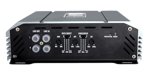 Excalibur X275.2 Auto Verstärker HiFi Stereo 2 Kanal 1300 Watt- Kfz Mini Verstärker Mit 2 x 650 Watt Endstufe Auto, Bass-Boost 12 dB, Variable Frequenzweiche, Remote Anschluss, Subwoofer Bridge Modus