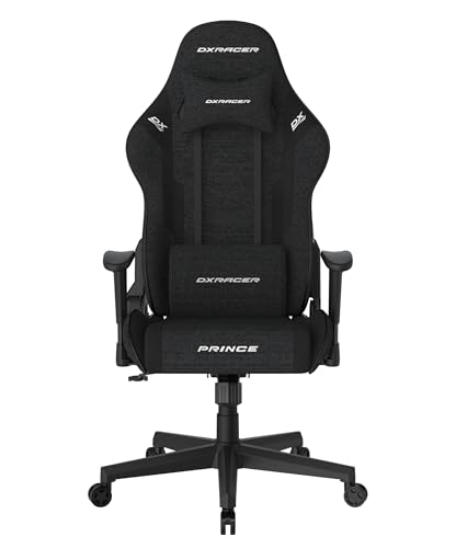 DXRacer Prince L PF132 Gaming-/ Büro-/ Schreibtischstuhl, mit Wippfunktion Gaming Stuhl Höhenverstellbarer Drehstuhl PC Stuhl Ergonomischer Chefsessel, schwarz