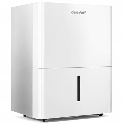 Comfee Luftentfeuchter 12 Liter/24 Stunden, geeignet für Räume bis zu 50 Kubikmeter (20 Quadratmeter), LED-Anzeige, Wasserbehälter-Vollanzeige, MDDN-12DEN7, Kältemittel R290, automatische Entfeuchtung