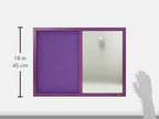 Bi-Office Kombitafel Lavander, Pinnwand und Whiteboard, Violett Textiloberfläche und Silber Magnetisch, Lila MDF Rahmen 22 mm dicker, 60 x 45 cm