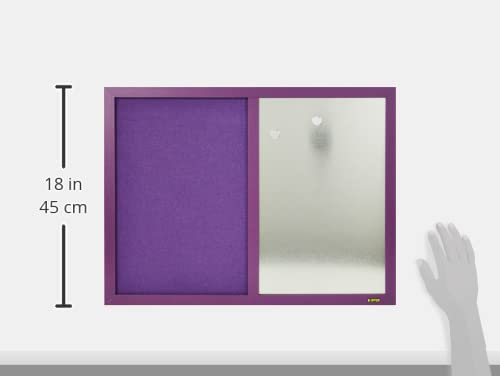 Bi-Office Kombitafel Lavander, Pinnwand und Whiteboard, Violett Textiloberfläche und Silber Magnetisch, Lila MDF Rahmen 22 mm dicker, 60 x 45 cm