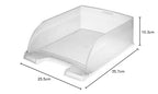 Leitz Briefkorb A4 Jumbo 4er Pack, Briefablage mit extra großem Fassungsvermögen in Premium-Qualität, Stapelbare Ablagefächer als Organizer, Kombinierbar mit Plus-Serie, Transparent, 52330003
