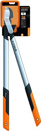 Fiskars PowerGear X Bypass-Getriebeastschere für frisches Holz, Antihaftbeschichtet, Gehärteter Präzisionsstahl, Länge: 80 cm, Schwarz/Orange, LX98-L, 1020188