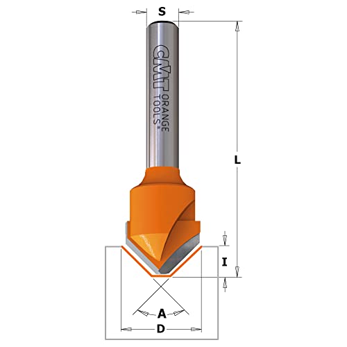 CMT ORANGE TOOLS 915.001.11 - V-NUTFRÄSER 90° S=8 D=18X7,4X60 RE
