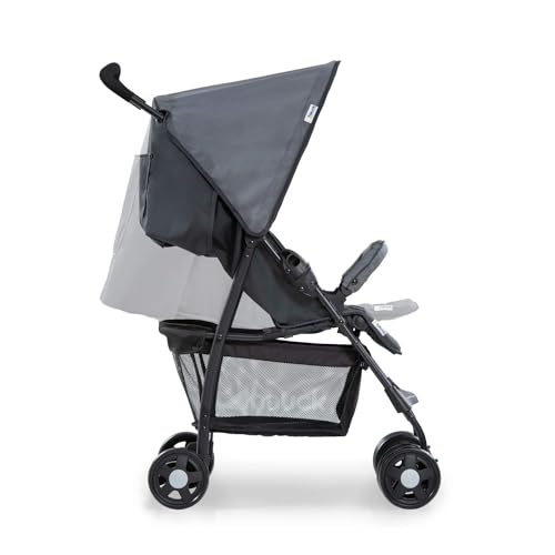 hauck Buggy Sport, Charcoal/Stone - Federleichter Reisebuggy 5,9 kg - mit Liegefunktion für Kinder ab Geburt bis 15 kg - Klein Zusammenklappbar, Großer Einkaufskorb bis 3 kg