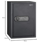 Amazon Basics Elektronisch Schlüssel Biometrisch Tresor mit Fingerabdruck-Verschlusssystem, 50 l, Schwarz
