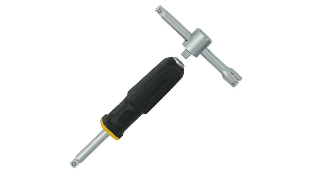 PROXXON Steckschlüsselsatz, Komplettsatz mit 1/4'' und 1/2''-Umschaltratsche, 65-teiliges Werkzeug-Set mit Kunststoffkoffer, 23286