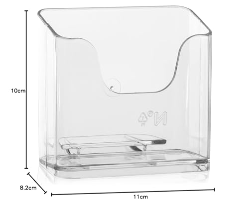 10 Stk. DIN A6 Tischprospektständer als Flyerständer, transparenter Flyerhalter und standfester Tisch-Prospekthalter, Postkartenständer, glasklarer Tisch-Prospektständer für A6 Flyer und Postkarten