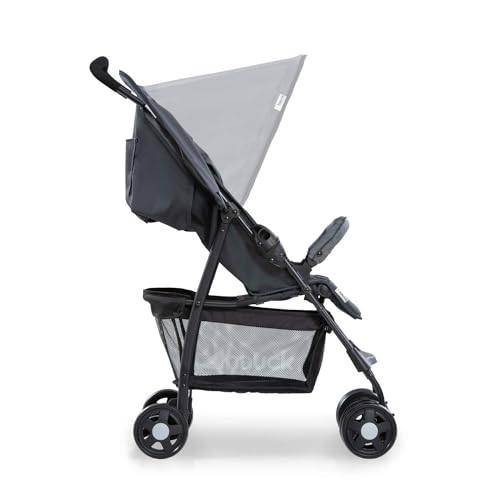hauck Buggy Sport, Charcoal/Stone - Federleichter Reisebuggy 5,9 kg - mit Liegefunktion für Kinder ab Geburt bis 15 kg - Klein Zusammenklappbar, Großer Einkaufskorb bis 3 kg