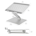 Amazon Basics Verstellbarer ergonomischer Laptopständer mit Wärmeabzug, stufenlose Höhen- und Winkelverstellung, ideal für einen Laptop bis 43,9 cm (17,3 Zoll), 27.9 x 23 x 5.6 cm, Silber