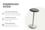 Sedus se:fit, Ergonomischer Hocker, Stehhocker, Stehsitz, Stehhilfe, Schwarz, Kunststoff, Gummifuß, 53-80 cm Höhenverstellbar