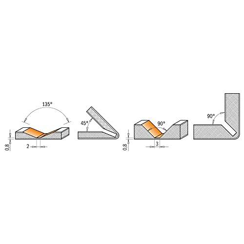 CMT ORANGE TOOLS 915.001.11 - V-NUTFRÄSER 90° S=8 D=18X7,4X60 RE