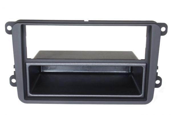 Audioproject A123 - Autoradio Einbau Set kompatibel für VW Golf V Touran Passat 3C Caddy Skoda Octavia Seat Radioblende Radioadapter 2 x Antennenadapter Fakra ISO DIN Fach