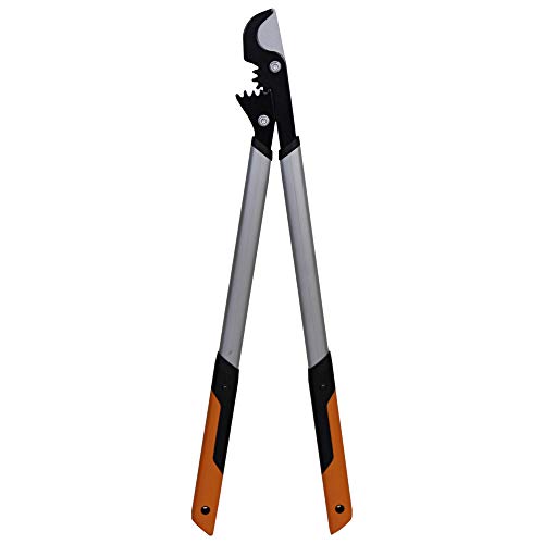 Fiskars PowerGear X Bypass-Getriebeastschere für frisches Holz, Antihaftbeschichtet, Gehärteter Präzisionsstahl, Länge: 80 cm, Schwarz/Orange, LX98-L, 1020188