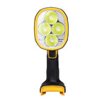DEWALT Akku-LED-Strahler / Baustellenstrahler (18 V, max. 1.000 Lumen, max. 400 m Distanz, drei weiße und ein abgesoftete rote LED, drehbarer Lampenkopf, Lieferung ohne Akku und Ladegerät), DCL043