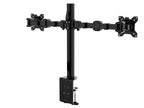Amazon Basics Monitor-Halterung/Tragarm für 2 Monitore, mit einstellbarer Höhe, Bildschirmneigung und Kabelorganizer, 360-Grad-Drehung,Stahl, Schwarz, 33 bis 76 cm