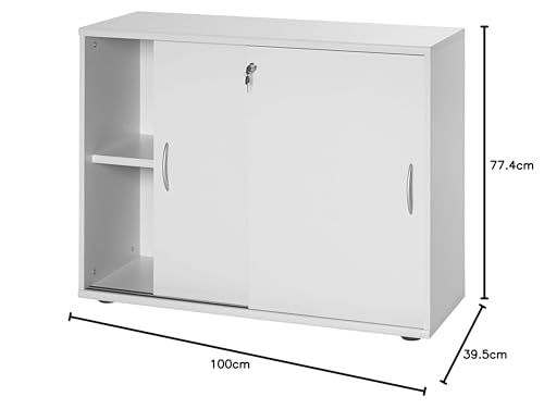 Möbelpartner Aktenschrank Manni 701343, lichtgrau, 100,0 x 39,5 x 77,4 cm