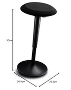 Sedus se:fit, Ergonomischer Hocker, Stehhocker, Stehsitz, Stehhilfe, Schwarz, Kunststoff, Gummifuß, 53-80 cm Höhenverstellbar