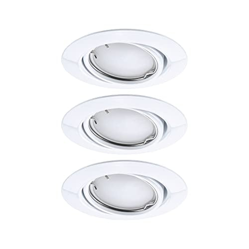Paulmann 92466 LED Einbauleuchte Base Smart Home Zigbee Basisset schwenkbar rund 230V 3x4,9W 3x420lm dimmbar 90mm Weiß Metall RGBW+