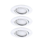 Paulmann 92466 LED Einbauleuchte Base Smart Home Zigbee Basisset schwenkbar rund 230V 3x4,9W 3x420lm dimmbar 90mm Weiß Metall RGBW+