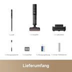 dreame H15 Pro Nass- und Trockensauger, GapFree AI DescendReach Roboterarm, dreifache Kantenabdeckung, 21.000 Pa Saugleistung, 0 Tangle, 100°C Bürstenwäsche, 5min 90°C Trocknung, 180° Lie-Flat