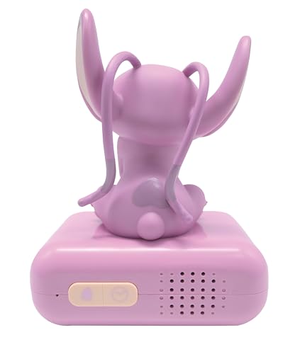 Lexibook, Disney Stitch, Angel Nachtlicht-Wecker, Töne und Melodien, hintergrundbeleuchteter LCD-Bildschirm, Leuchtend, Schlummerfunktion, rosa, RL800D1