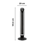 Rowenta VU6670 Eole Infinite, Turmventilator, Timer bis zu 8 Stunden, 3 Geschwindigkeiten, Fernbedienung, automatische Abschaltung, Piano Schwarz
