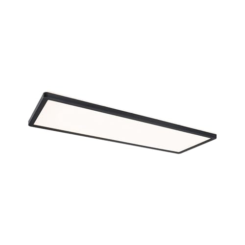 Paulmann 71003 LED Panel Atria Shine 3-Step-Dim eckig - Dimmbar Warmweiß Lichtpanel Kunststoff Deckenpanel 3000 K, Schwarz, Incl. 1x22 W, 580 x 200 mm