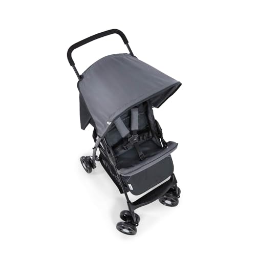 hauck Buggy Sport, Charcoal/Stone - Federleichter Reisebuggy 5,9 kg - mit Liegefunktion für Kinder ab Geburt bis 15 kg - Klein Zusammenklappbar, Großer Einkaufskorb bis 3 kg