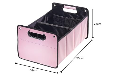 CB Präsentwerbung GmbH CBag rosa - Kofferraumtasche aus Polyester mit stabilem Boden - Klappbox Kofferraumbox Faltbox Organizer Autobox Tasche Auto Kofferraum Zubehör (rosa)