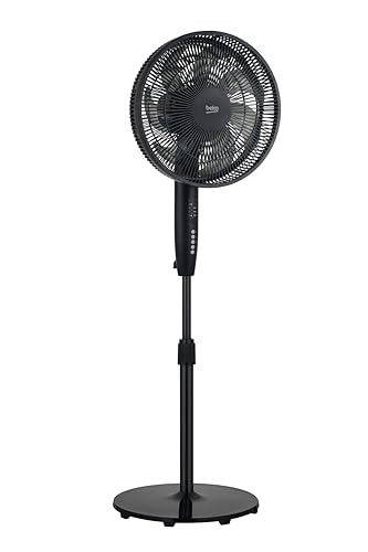 Beko - EFS6700B - Standventilator, 50 W, 3 Geschwindigkeiten, Höhe und Neigung verstellbar - Schwarz, 40,1 x 40 x 134,5 cm
