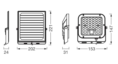 Osram LED-Solar-Außenleuchte Endura Outdoor schwarz mit Flutlicht und Solar-Panel, 5 m langes Kabel, mit Fernbedienung und PIR-Bewegungsmelder, 10 W, 1400 lm, 840, 4000 K Lichtfarbe, EEK A
