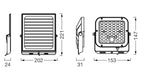 Osram LED-Solar-Außenleuchte Endura Outdoor schwarz mit Flutlicht und Solar-Panel, 5 m langes Kabel, mit Fernbedienung und PIR-Bewegungsmelder, 10 W, 1400 lm, 840, 4000 K Lichtfarbe, EEK A