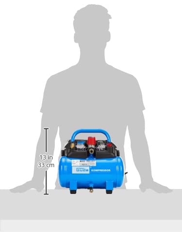 Güde Kompressor Airpower 190/08/6 (ölfrei, max. Druck 8 bar, Kessel 6 l, 1100 W, eff. Liefermenge 145 l/min, Druckminderer/Manometer/Kondensatablassschraube, inkl. 6-tlg. Zubehör, Testnote SEHR GUT)