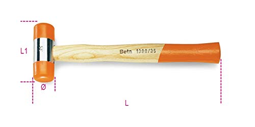 Beta 1390 35 - Hämmer mit auswechselbaren kunststoffaufsätzen, stiel aus holz