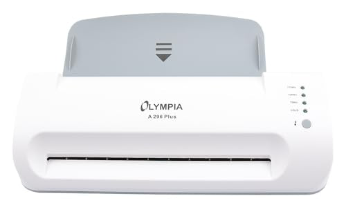 Olympia A 296 Plus Laminiermaschine Backloader (80-175 Micron, Bis DIN A4, Visitenkarten, Laminierer mit Folien, Laminiergerät Set für Büro, Laminator zum Heiß- und Kaltlaminieren)
